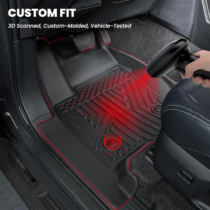 LASFIT Floor Mats for Toyota 4Runner 2025 2026 (Only Fit Hybrid), All Weather TPE Custom Fit Floor Liner for 4 Runner TRD/Limited/Platium 6th gen Front&Rear Car Mats, Black