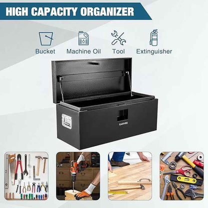 Garvee Black Steel Truck Bed Tool Box, Trailer Tongue Box, Truck Storage Organizer Tool Chest For Truck Bed, RV, Trailer (Black-36)