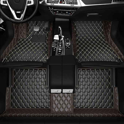 Customized Personalized car Floor MATS Luxury Full-Body car Floor mats are Suitable for 99% of Vehicle Models (Pickup Trucks/SUVs/sedans) and Offer Personalized Text Customization (Brown2)