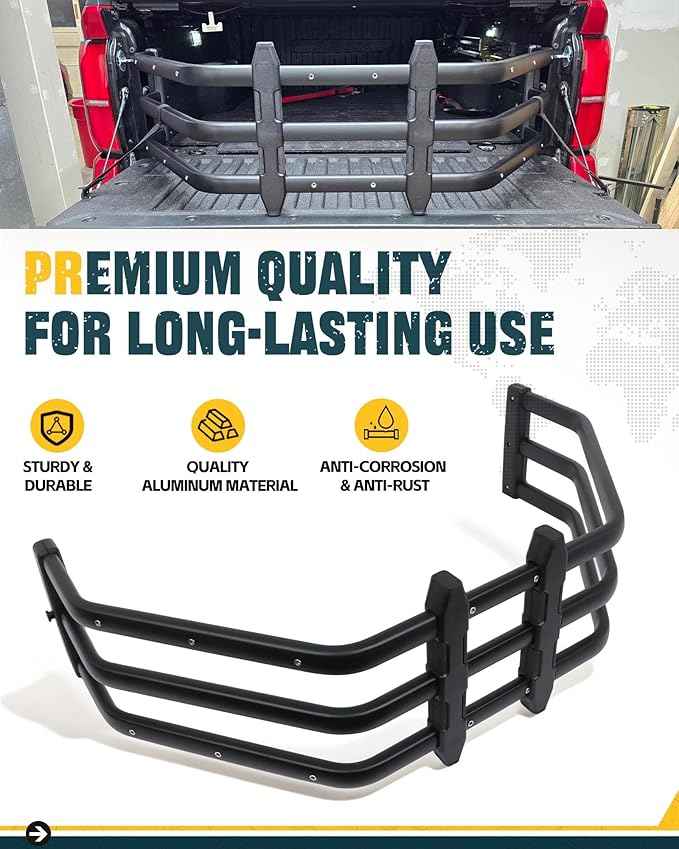 Truck Bed Extender Fit for Ford F-150 2021-2026, Dodge Ram 1500 2019-2026, Toyota Tundra 2007-2026, Tailgate Mount Cargo Extension, Fold-in/Fold-Out Pickup Storage