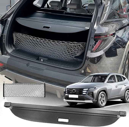 Cargo Cover for Hyundai Tucson 2026 2025 Accessories 2024 2023 2022(Canvas),Retractable Trunk Cover Organizer Security Shielding Shade Tonneau Cover for Hyundai Tucson Accessories