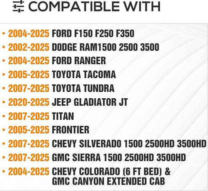 Adjustable 11-13" High Bed Racks Truck Cargo Carrier Compatible with Tacoma/Ram 1500/ Tundra/Silverado & Sierra 1500/ F150/ Gladiator JT/Titan/Frontier/Canyon/Ranger