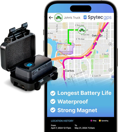 Spy Tec GPS Mini GPS Smart Tracker for Vehicles, Cars, Trucks, Loved Ones, GPS Tracker Device for Kids & Weatherproof Magnetic Case, Unlimited Updates, Real-Time GPS Tracking, USA Made Tech