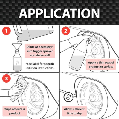 Malco Aqua Bead Water Based Dressing - Non-Greasy Interior and Exterior Dressing/Shines Car Tires, Rubber, Plastic and Trim/Concentrated Formula, Dilutable for Variable Gloss / 1 Gallon (129601)