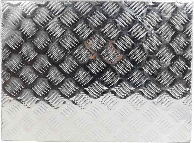 SCITOO 24 Inch Diamond Plate Truck Bed Tool Box,Aluminum Heavy Duty Crossover Storage for Most Full Size Pickups,Lockable Weatherproof Chest,Fits 24" Truck Beds,Easy Access to Load and Unload