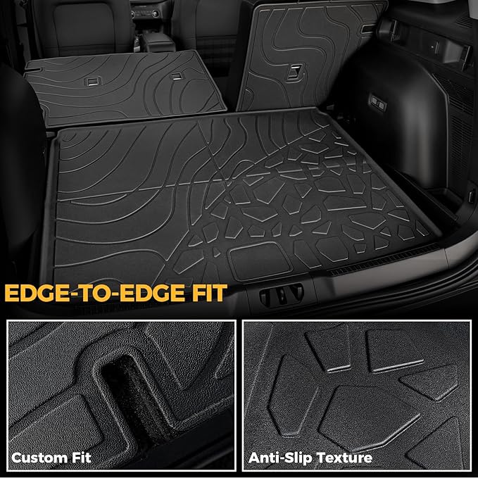 Floor Mats for Ford Bronco Sport 2021-2026, All Weather Floor Mats Trunk Cargo Liner with Backrest Protectors and Door Sill Guards Accessories, Full Coverage Set (Fit Compact Spare Tire)