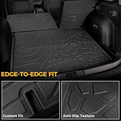 Floor Mats for Ford Bronco Sport 2021-2026, All Weather Floor Mats Trunk Cargo Liner with Backrest Protectors and Door Sill Guards Accessories, Full Coverage Set (Fit Compact Spare Tire)