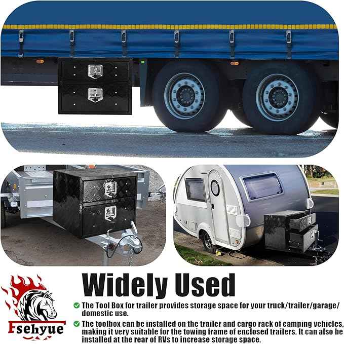 Underbody Truck Tool Box 24"x 18"x 20" Heavy Duty Double-Layer Aluminum Truck Bed Toolbox with Double-Layer Drawer Tools Storage Organizer with Lock and Keys Suitable for Truck Bed Pickup RV Trailer