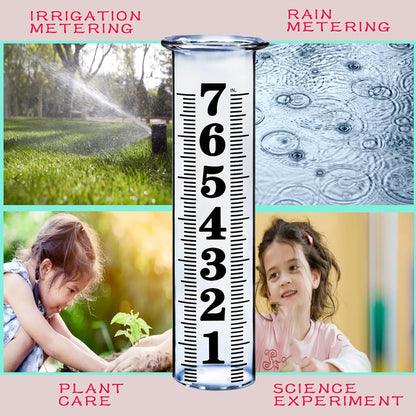 7 Inch Plastic Rain Gauge Replacement Tube, Upgrade Freeze Proof Outdoor Rain Gauges Replacement Plastic Tube for Garden Yard Lawn, Crack Resistance Tube Best Rated, 2 pcs Tubes with 1 Clean Brush