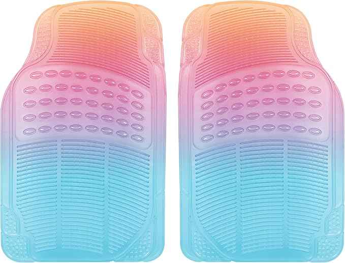 Carbella Automotive Floor Mats for Cars, 2 Piece Car Floor Mats, Trim-to-Fit All Weather Clear Car Mats for Auto Truck Van SUV, Car Floor Mats for Women - Sunset Aura