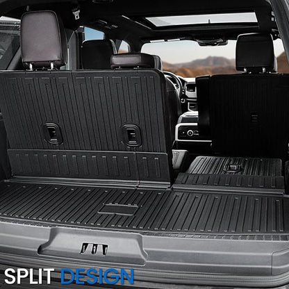 Floor Mats Cargo Mat for 2018-2024 Ford Expedition 7 Seats Captain Chairs(Not for Max Model), All Weather TPE Cargo Liner Backrest Mats Door Sill Protectors Car Accessories (Floor Mats Set)