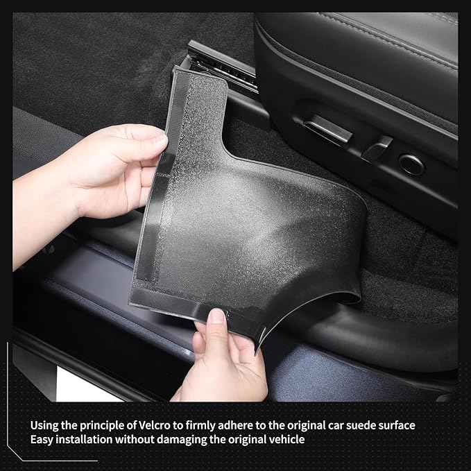 LUCKEASY 5PCS Door Sill Protective Cover for Tesla Model Y Juniper 2025 2026 Standard & Premium & Performance Front & Rear Door Threshold Strip & 2nd Row Seat Lower Protector Accessories Black TPE