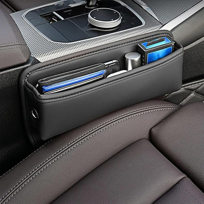 Car Seat Gap Filler Organizer for Tesla Model X(7seats) 2015-2023, Seat Storage Box Leather Bag Fill The Gap Car Accessories,Red