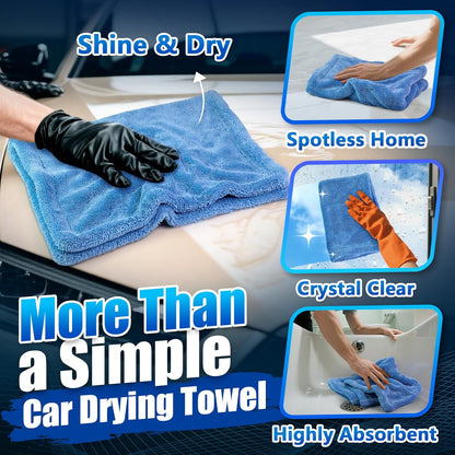 Airlab Microfiber Towels for Cars Wash Drying Towel Detailing Cloth, Ultra Absorbent, Streaks Free, Lint Free Cars, Trucks, SUVs, RVs, Motorcycles, Bath Wipes, 24 x 16 Inch, 1200 GSM, Pack of 1, Blue