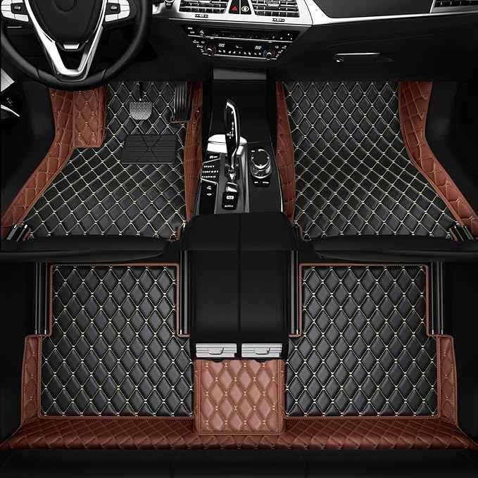 Customized Personalized car Floor MATS Luxury Full-Body car Floor mats are Suitable for 99% of Vehicle Models (Pickup Trucks/SUVs/sedans) and Offer Personalized Text Customization (Brown1)