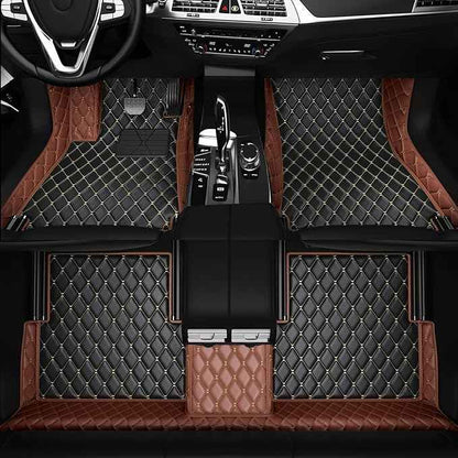 Customized Personalized car Floor MATS Luxury Full-Body car Floor mats are Suitable for 99% of Vehicle Models (Pickup Trucks/SUVs/sedans) and Offer Personalized Text Customization (Brown1)