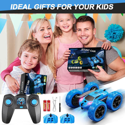 Remote Control Car, RC Cars Toys for 6-12 Year Old Boys, Off Road RC Stunt Car 4WD 360° Rotating Remote Control Cars for Kids, Boys for Birthday, Christmas Blue - AutoBay
