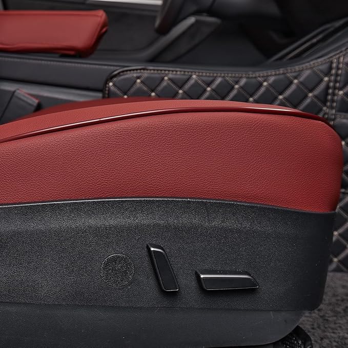 EKR Model Y Seat Covers for Tesla Model Y 2026 (Only for 5 Seats),Waterproof Seat Protectors,Leather Car Seat Cover Full Set,Faux Leather (Burgundy)