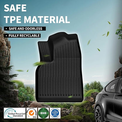 OEDRO Tesla Model Y Juniper Floor Mats 2025 2026 Custom Fit All-Weather TPE Model Y Juniper Back Seat Protector, Cargo Liner, Trunk & Interior Model Y Accessories