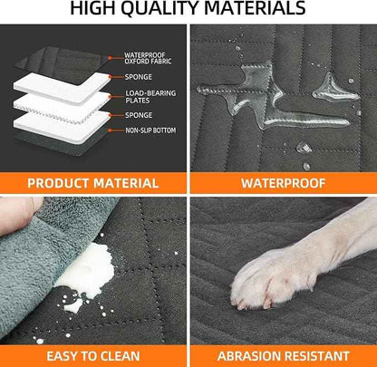 YJGF Back Seat Extender,Dog Seat Cover for Back Seat,Hard Bottom Car Seat Cover for Dogs,Dog Hammock for Car,Back Seat Pet Cover for Dogs（Grey,for Car/SUV/Small Truck）