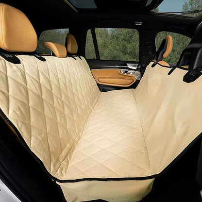 Plush Paws Products Premium Rear Car Seat Protector w/Hammock | Washable & Waterproof Back Seat Dog Cover for Car, Truck, & SUV | Nonslip, Tear Resistant Pet Seat Cover | X-Large Tan