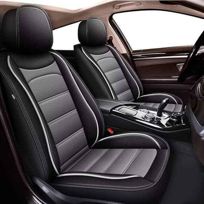 Car Seat Covers for Hyundai Tucson 2005-2025 2026: Luxury Leather Striped Automotive Seat Cover Waterproof Seat Protectors Compatible Airbag (5 Seats,Black)