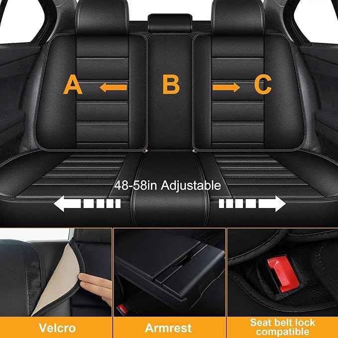 Car Seat Covers Fit for Hyundai Kona 2018-2025 2026: Sparkling Diamonds Waterproof Faux Leather Seat Cover, Bling Bling Automotive Seat Cushion All Seasons Seat Protector(5 Seats,Black)