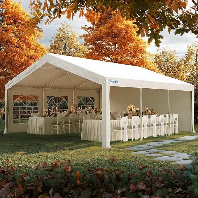 Quictent Party Tent Heavy Duty Outdoor Canopy Tent Wedding Event Shelter BBQ Wedding Tents for Parties with Storage Bags (20'x20')