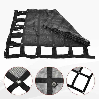 Heavy Duty 126" x 174" Truck Bed Cargo Net with Adjustable Cam Buckles & S-Hooks & Cross Strap,10.5' x 14.5' Cargo Net with 1500LBS Capacity for Pickup Truck Bed Trailer SUV Jeeps