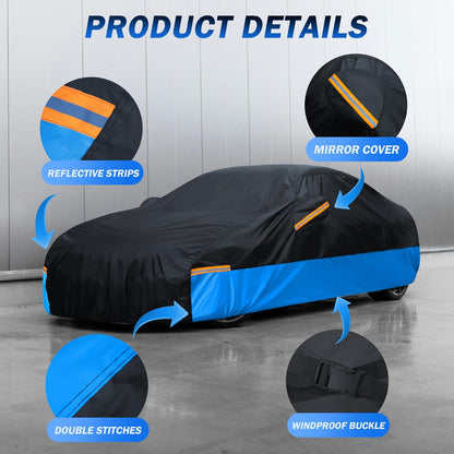 Car Cover Waterproof All Weather Outdoor Windproof Dustproof UV Protection Fit SUV - AutoBay