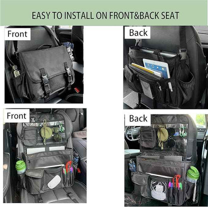 Car Front Seat Organizer for Law Enforcement – Portable Passenger Seat Storage with Laptop & Tablet Holder, Stabilizing Straps, and Car Office Organizer for Trucks, Black