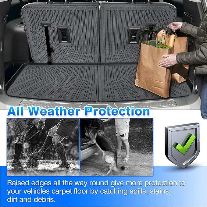 Cartist Floor Mats Fit for GMC Acadia 2017-2023 6-Passenger, All Weather Floor Mat & and Cargo Liner for Acadia Accessories, Heavy Duty Carpet Protection