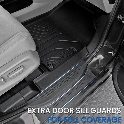 Floor Mats Set for 2018-2026 Honda Odyssey, All Weather TPE Backrest Mat Trunk Mat Cargo Liner for Stowed Flat 3rd-Row Seating and Well Area Accessories(Full Mats Set for Full Coverage)
