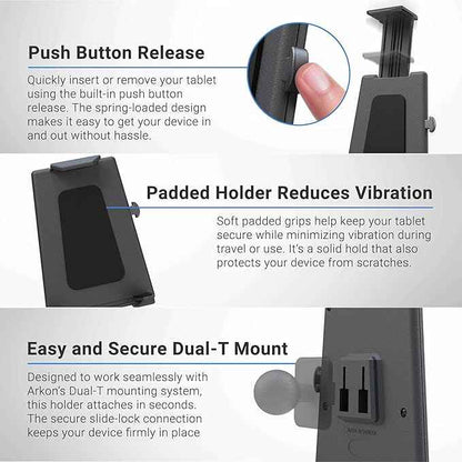 ARKON Mounts -Tablet And Keyboard Tray Combo Car Mount | Tablet Holder For Car | Professional-Grade Durability | Easy Installation | Keyboard Tray | Fits iPad and Samsung Tablets