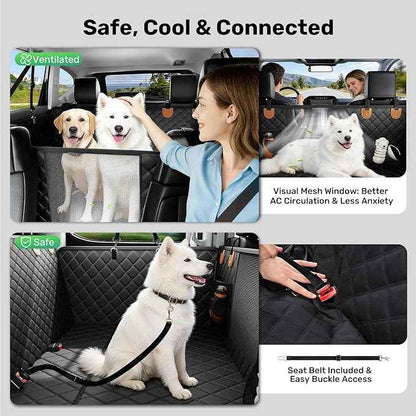 Zanch Heavy-Duty Dog Truck Seat Cover, Flat Solid Back Seat Extender for Multi Large Dogs, Hard-Base Supports 450 lb, Waterproof Hammock Protector, XL for Full-Size Crew Cab Trucks & SUVs, Orange