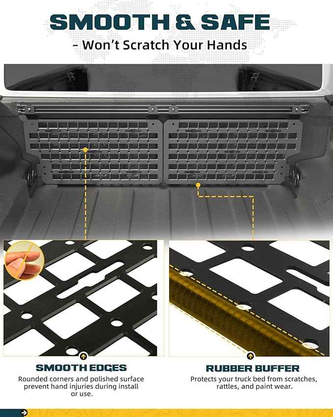 Front Bed MOLLE Panel Fit for 5 Feet Jeep Gladiator 2019-2026 Truck Storage Organizer System