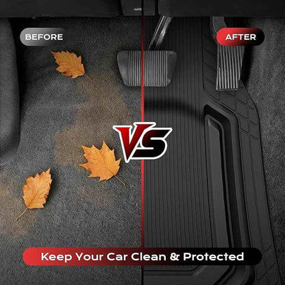 Coverado Car Floor Mats for Cars, Waterproof All Weather Protection, Deep Dish Car Mats, Universal Trim to Fit Automotive Mats Car Accessories for Cars SUV Truck, 3PCS Set, Black