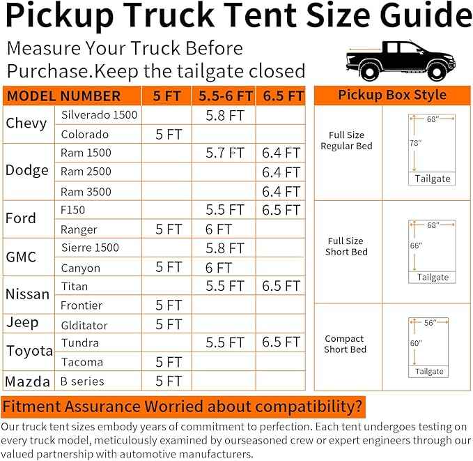 Truck Bed Tent 5.0' ~ 5.2': Easy Set Up Umburato Pickup Truck Tents for Camping, Waterproof PU3000mm Canopy for Truck Camper, Portable, Spacious for 2 Person