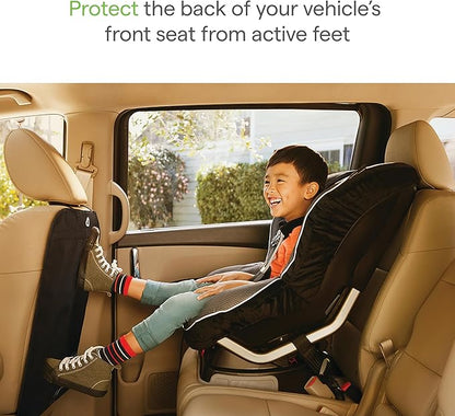 Munchkin® Back Seat Cover for Kids, Deluxe Kick Mats™ Car Seat Protector, Black, 2 Pack