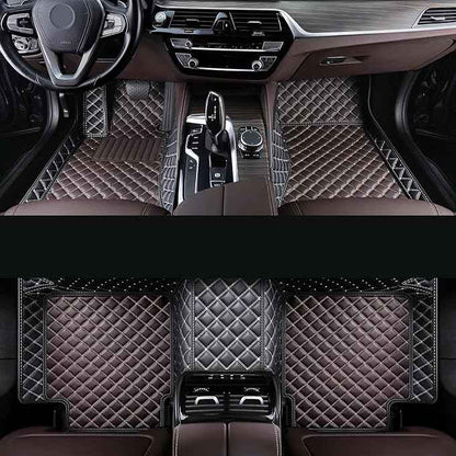 Car Floor Mat Fit 99% Sedans Sports Cars Luxury Custom Car Mats for SUV Women Leather Automotive Floor Mats All Weather Car Mats Diamond Floor Mats for Trucks (3D Luxury Black + Dark Brown)