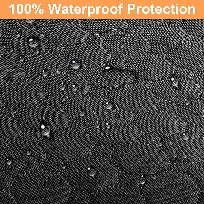 Mancro Dog Car Seat Cover, 2026 Upgraded 600D Heavy Duty Waterproof & Scratch-Resistant Dog Hammock for Car, Back Seat Pet Cover for Dogs with Sedan, Trucks and SUVs, Standard, Black-Orange