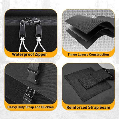 Rooftop Cargo Carrier Bag, WILDROAD 21 Cubic Feet 600D Ultra Anti-Tear Fabric Waterproof Car Roof Bag, Soft-Shell Roof Bag with Storage Bag, Anti-Slip Mat and 6 Door Hooks Fits Car with/Without Racks