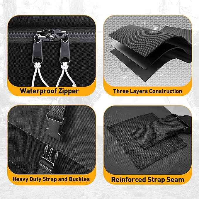 WILDROAD Rooftop Cargo Carrier - 25 Cubic Feet, 600D Ultra Anti-Tear Fabric, Waterproof Car Roof Bag with Soft-Shell, Anti-Slip Mat and 6 Door Hooks - Fits Cars with/Without Racks