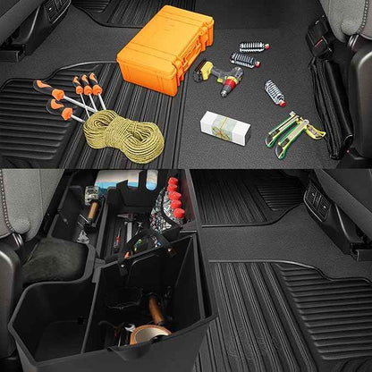 POPSTORE Under Seat Storage Compatible with Chevy Silverado/GMC Sierra 1500 2019-2026 & 2500 3500 HD 2020-2026 Crew/Double Cab, Upgraded Rear Underseat Storage Truck Organizer Cargo Box
