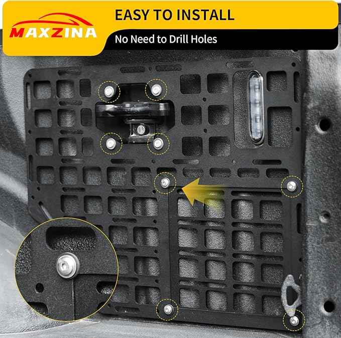 Side Bed Panel Compatible with 2015-2026 Ford F150 (5.5FT ONLY) Side Molle Panel Truck Bed Panel Rear Cargo Storage Shelf Replacement for 2025 Ford F-150 Accessories