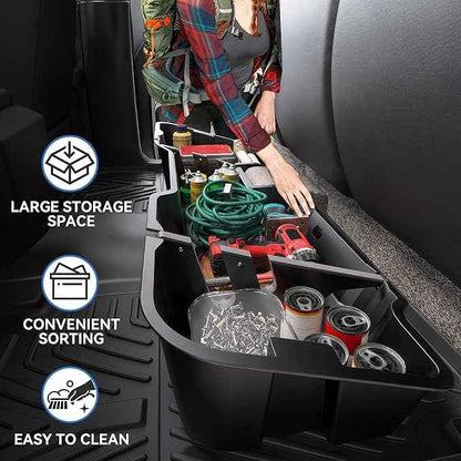 oEdRo Upgraded Under Seat Storage Box Fit with 2019-2026 Chevy Silverado/GMC Sierra 1500, 2020-2026 Silverado/Sierra 2500HD 3500HD Double Cab & Crew Cab, 2-in-1 Underseat Storage Black Tool Box
