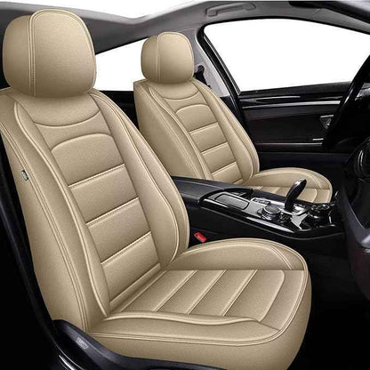 Car Seat Covers for Hyundai Santa Cruz 2022-2025 2026: Luxury Leather Striped Automotive Seat Cover Waterproof Seat Protectors Compatible Airbag (5 Seats,Black)