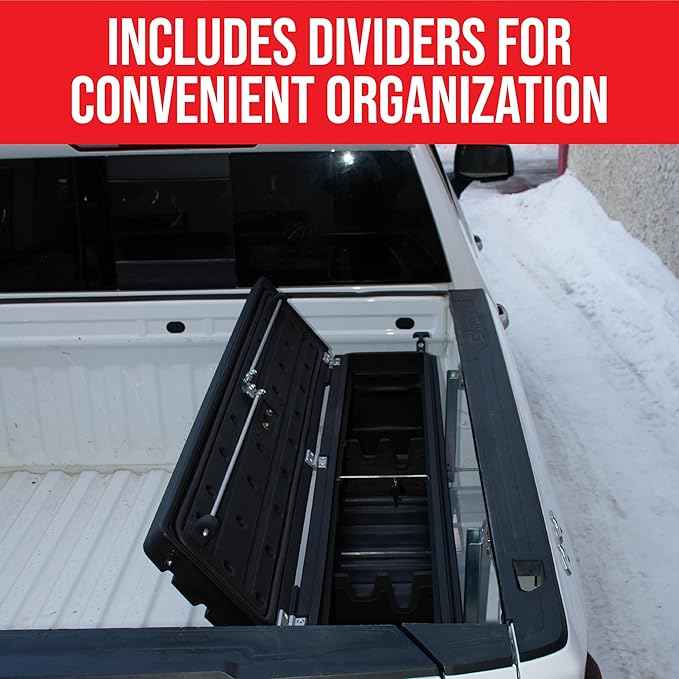 DU-HA DuHa 70801 Side Toolbox and Gear Storage Humpstor | Lockable Lid fits Under Most Tonneau Covers | Black Heavy-Duty Truck Bed Multifunctional Organizer | Enhanced Security | Proudly Made in USA