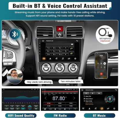 UNITOPSCI 2G+64G for Subaru Forester WRX Impreza 2013-2015 Radio Android 13 Car Stereo Wireelss Apple CarPlay Android Auto 9 Inch Touchscreen WiFi GPS Navi Bluetooth FM/RDS HiFi Audio + Backup Camera
