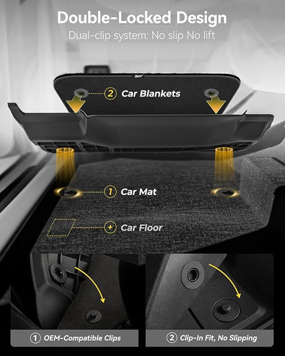 3W Floor Mats & Front Carpet Fit for 2019-2025 2026 Chevy Silverado/GMC Sierra Denali 1500 & 2020-2026 GMC Sierra 2500HD/3500HD Crew Cab, TPE All Weather Accessories 2 Rows Full Set Car Mats